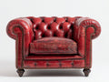 Sessel aus Leder 110x95x78 cm - Rot - Chesterfield Design