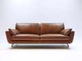 Zweisitzer Sofa aus Leder 185x92x82 cm - Braun - Modernes Design