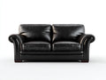 Zweisitzer Sofa Leder Schwarz 180x90x85 cm Wohnzimmer modernes klassisches Design
