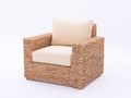 Polyrattan Gartensessel Natur Beige 80x80x85 cm Garten Outdoor Lounge Design