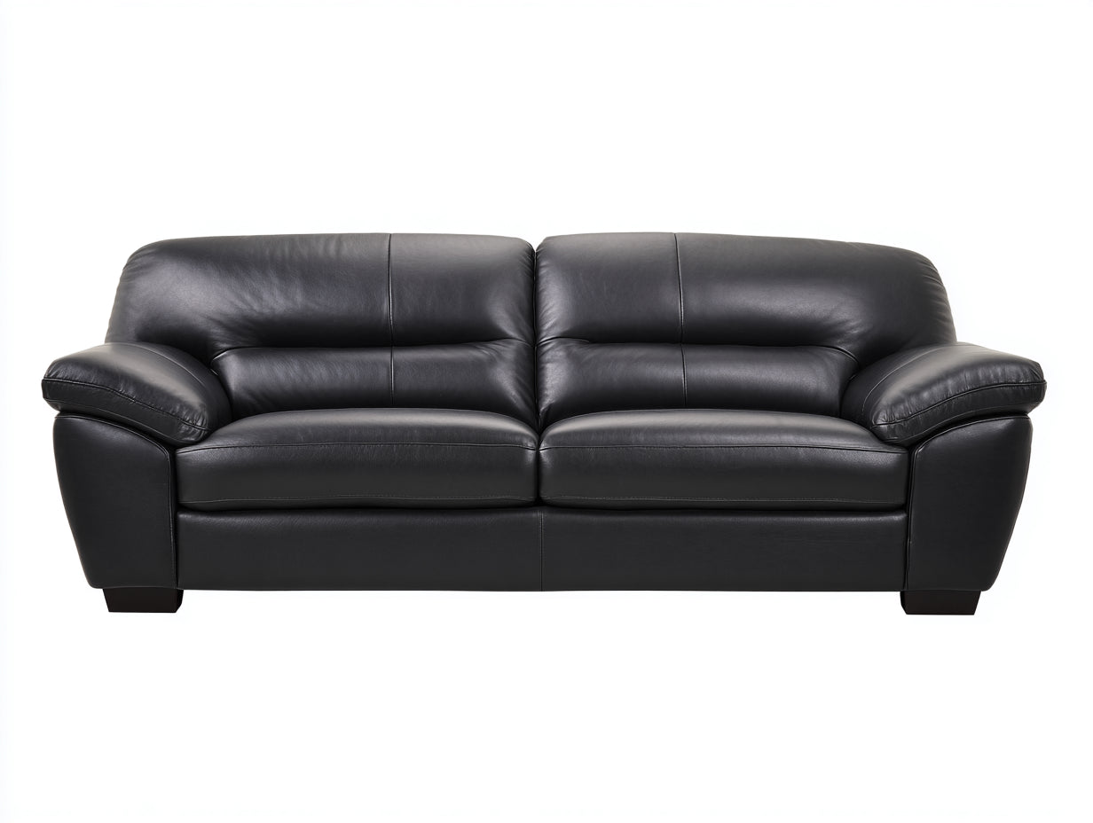Zweisitzer Sofa Kunstleder 180x90x88 cm Schwarz - modernes Polsterdesign