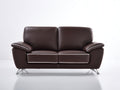 Zweisitzer Sofa Leder 170x85x78 cm Braun - Modernes Design Wohnzimmer Polstermöbel