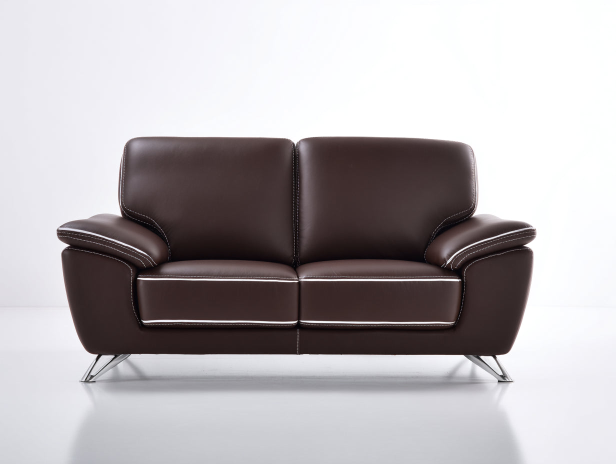 Zweisitzer Sofa Leder 170x85x78 cm Braun - Modernes Design Wohnzimmer Polstermöbel