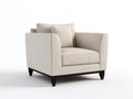 Sessel Stoff 85x85x80 cm - Beige - Moderner Loungesessel mit Holzbeinen für Wohnzimmer