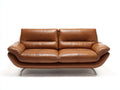 Zweisitzer Sofa aus Leder 195x95x82 cm - Braun - Modernes Design