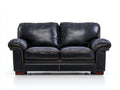 Zweisitzer Sofa aus Leder 180x92x88 cm - Schwarz - Modernes Design