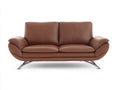 Zweisitzer Sofa Kunstleder 198x90x88 cm Braun - modernes Design mit Metallfüßen