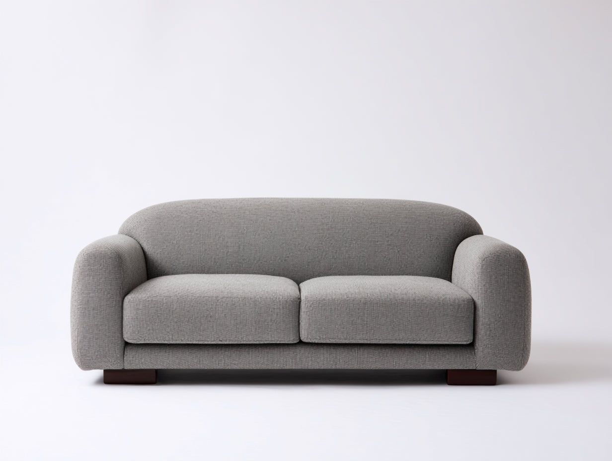Zweisitzer Sofa Stoff Grau 160x85x80 cm Wohnzimmer modernes minimalistisches Design