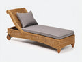 Sonnenliege Polyrattan Natur Braun 200x75x85 cm Garten Liege mit Rollen verstellbare Rückenlehne klassisches Design