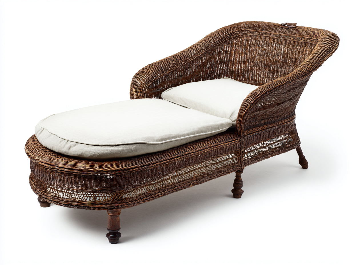 Sonnenliege Rattan Geflecht 200x75x85 cm Braun Natur - klassisches Outdoor Design