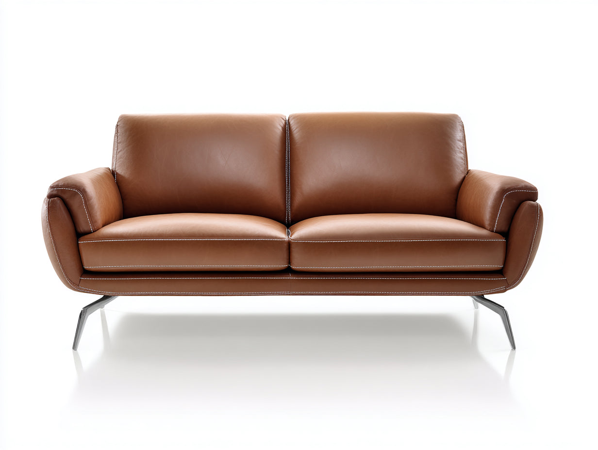 Zweisitzer Sofa Leder Braun 170x88x82 cm Wohnzimmer modernes Design