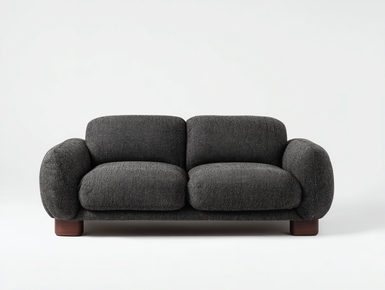 Zweisitzer Sofa Stoff 170x90x78 cm Dunkelgrau - Modernes Design Wohnzimmer Polstermöbel