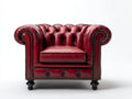 Sessel Echtleder 95x85x75 cm Rot - Chesterfield Stil Klassisch Wohnzimmer Design
