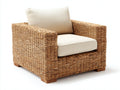 Polyrattan Gartensessel aus Polyrattan 88x85x82 cm - Natur-Cremeweiß - Modernes Design