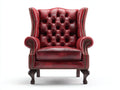 Sessel Leder 85x88x110 cm Rot - Chesterfield Stil Hochlehner Klassisches Design Wohnzimmer
