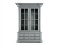 Vitrinen Holz Glas 120x200x45 cm - Grau - Klassische Wohnzimmervitrine mit Glasfront und Stauraum