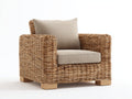 Polyrattan Gartensessel Natur Beige 80x80x85 cm Garten Lounge Einzelstuhl mit Kissen