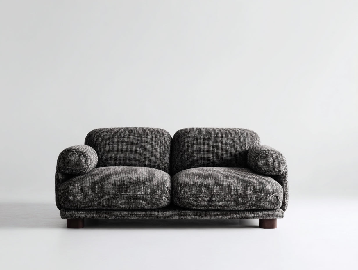 Zweisitzer Sofa Stoff Grau 175x90x78 cm Wohnzimmer modernes weiches Design